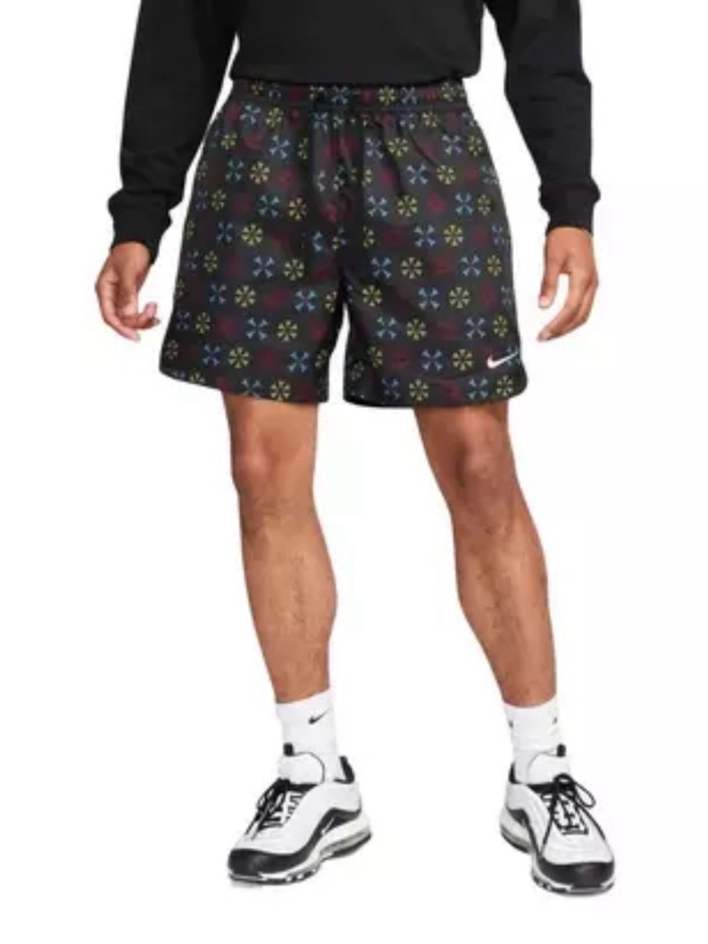 Nike Men's Swim Shorts-Black Fully Lined Pinwheel Size Small